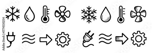 Hand-drawn Refrigeration Icons