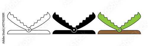 bear trap icon set isolated on white background