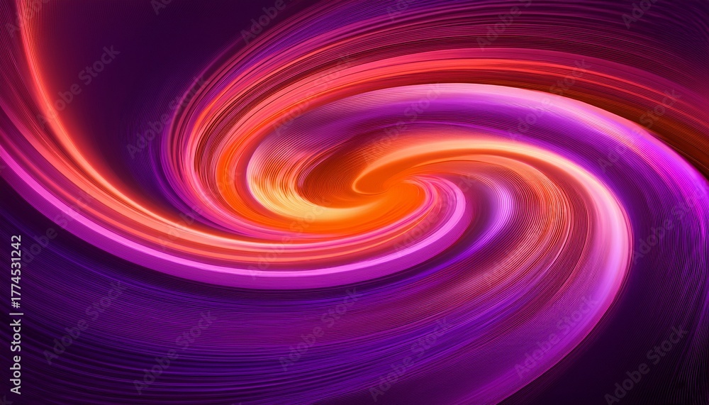 Obraz premium Abstract Swirling Purple And Pink Fluid Shape With Bright Orange Glow