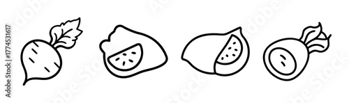 Slice of beet root vegetable vector illustration scalable icon