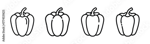 Vector illustration of a red bell pepper icon healthy food graphic