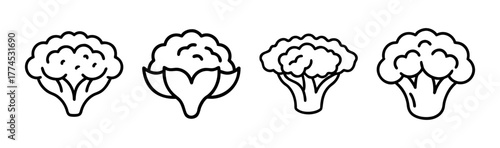 Vector illustration of a cauliflower head healthy food icon