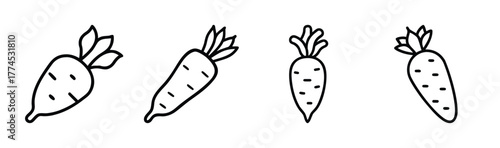Vector daikon radish illustration graphic design scalable icon