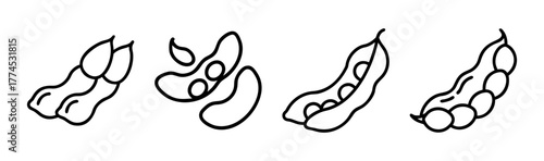 Green edamame pod vector illustration icon food vegetable ingredient