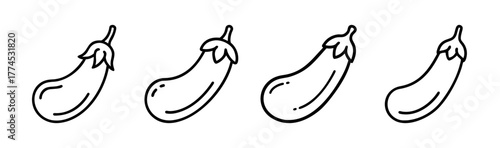 Simple vector illustration of a ripe eggplant vegetable icon