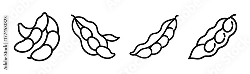 Fresh edamame pods vector illustration simple icon food healthy eating