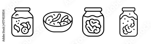 Fermented kimchi vector illustration korean food icon