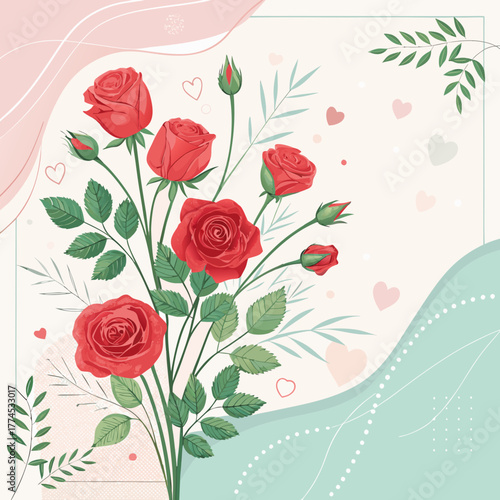 Wallpaper Mural Seamless rose floral pattern with pink vintage flowers and leaves Torontodigital.ca