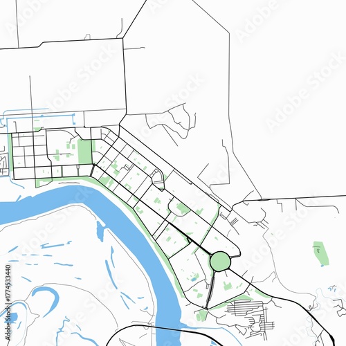 Tableau sur toile Map of the city of Seversk, Tomsk Oblast, Russia.