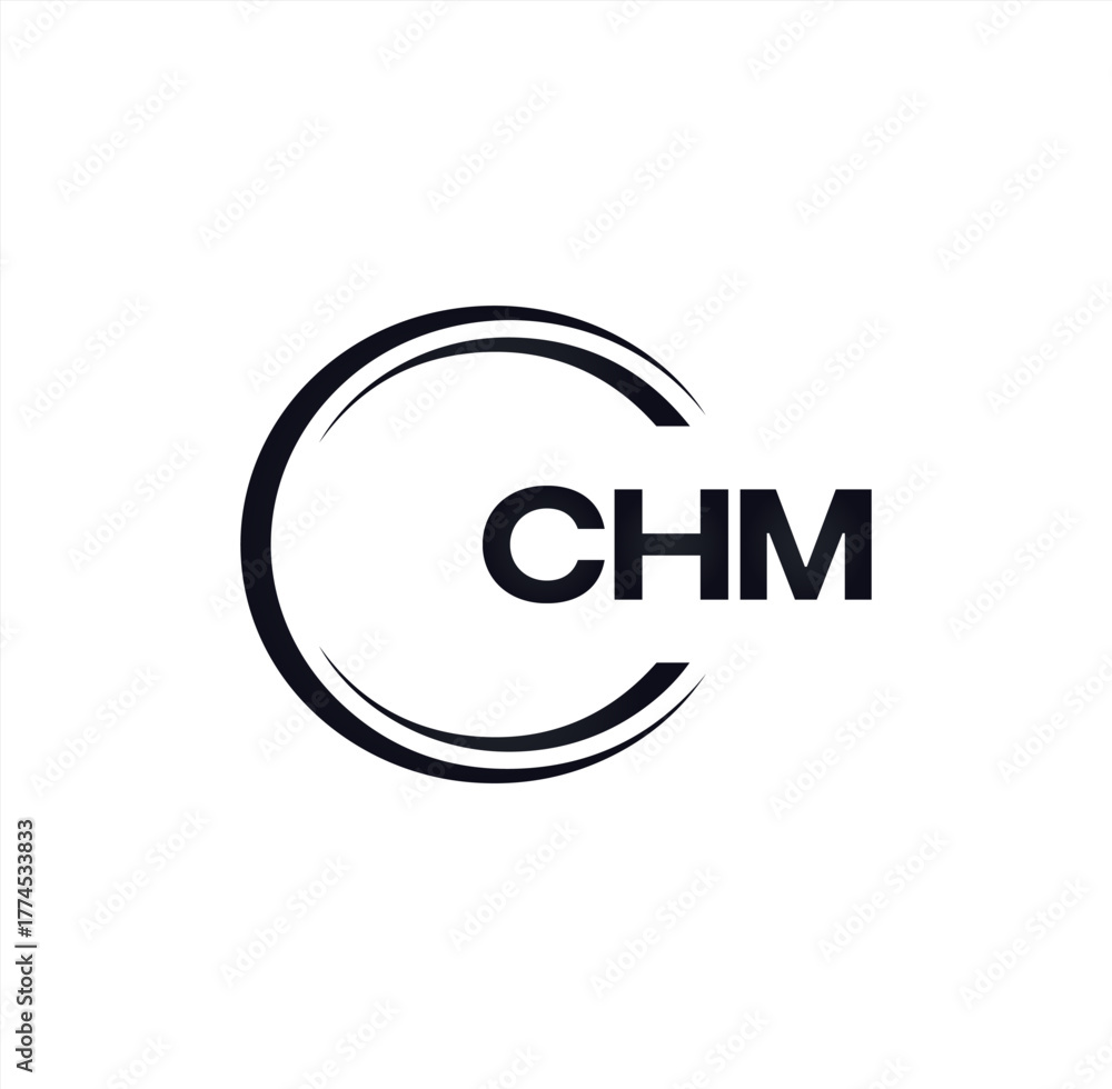 Fototapeta premium CHM set ,CHM logo. C H M design. White CHM letter. CHM, C H M letter logo design. Initial letter CHM letter logo set, linked circle uppercase monogram logo. C H M letter logo vector design.