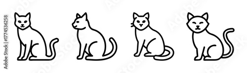Cute cat vector illustration stylized pet animal icon art