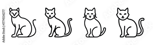 Sleek abstract cat silhouette vector illustration scalable graphic icon