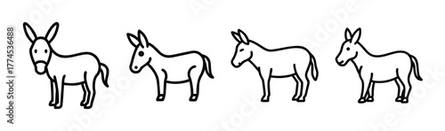 Charming vector donkey illustration friendly farm animal graphic