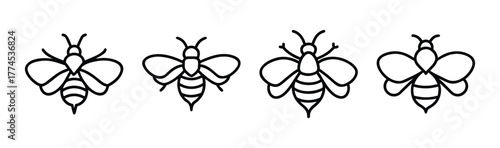 Vector honeybee illustration scalable insect art for graphic design