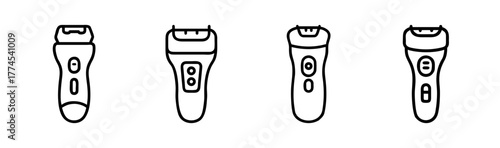 Personal grooming electric razor vector icons
