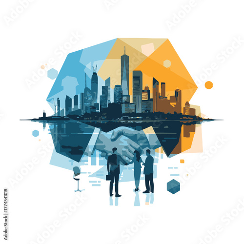 Corporate Business Concept Vector Illustration,Modern Teamwork and Partnership Vector Design,Business Collaboration and Strategy Vector Art,Company Growth and Success Concept Illustration.
