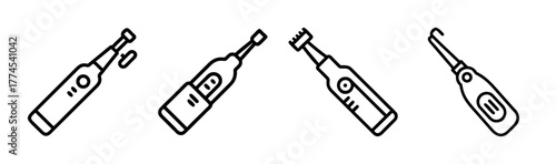 Electric handheld tools icon set line vector