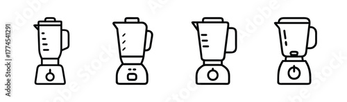 Set of four minimal kitchen electric blender icons