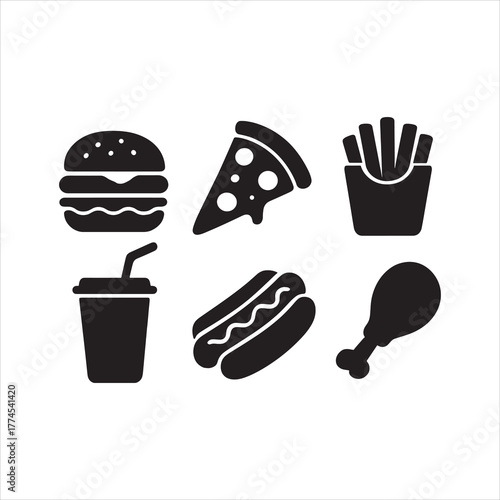 Fried perfection silhouette the essence of French fries black color vector