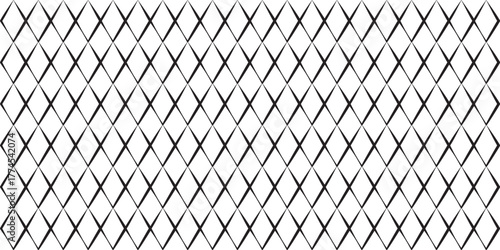 Abstract Seamless Geometric Diamonds Pattern. Thin Line Texture. White Textured Background. Grid, mesh, lattice background with rhombus, diamond shapes.