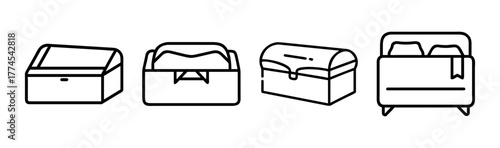 Vintage blanket chest icon vector illustration scalable graphic design simple clean