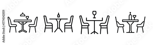 Vector illustration of a small bistro table suitable for cafes and outdoor seating
