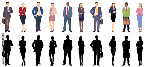 Business people silhouette collection vector illustration.