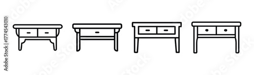 Modern console table vector illustration scalable design for interior design and furniture concepts
