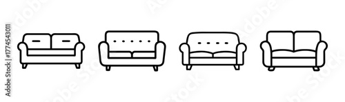 Clean vector illustration of a modern couch for interior design and furniture representation