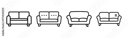 Modern minimalist couch illustration vector art scalable for versatile design projects
