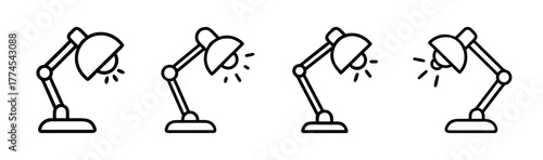 Modern desk lamp icon vector art scalable illustration for your designs