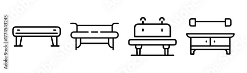 Modern entryway bench with storage vector illustration for home design and decor