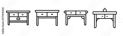 Stylish entryway table vector illustration elegant furniture design scalable graphic