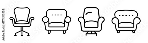 Stylish armchair vector illustration comfortable seating furniture graphic design element