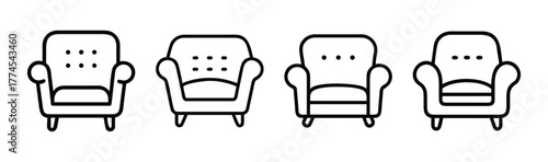 Modern armchair vector graphic for interior design and furniture concepts