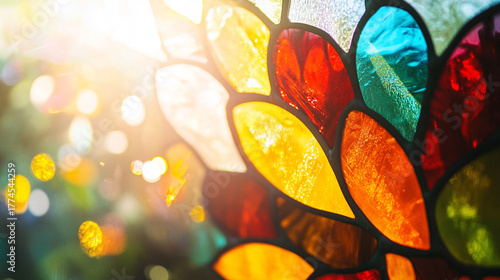 キラキラ光る卵のステンドグラス