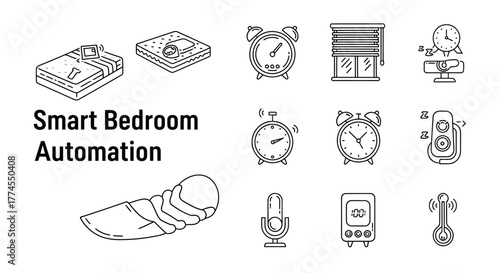 smart bedroom automation controlling blinds and temperature with smart devices optimizing sleep and environment for relaxation and automated comfort