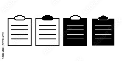 Paper Board Black Icon Bundle for Education and Office Presentation Concept