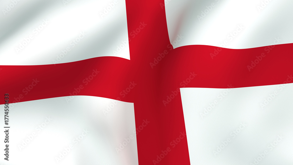 Fototapeta premium Waving English flag fabric background texture, national symbol of St George's Cross