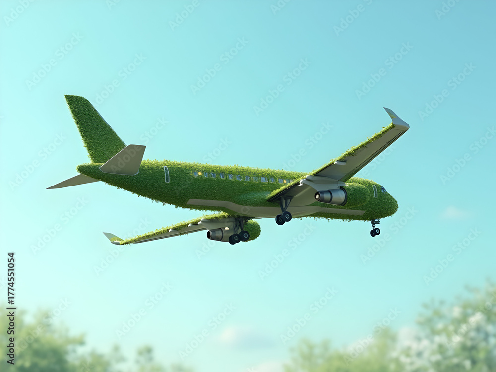 Obraz premium Ecological green airplane