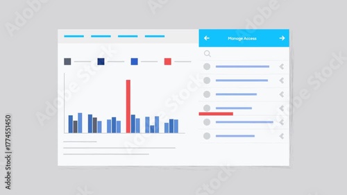 Data analysis dashboard animation showing business analytics, charts, and key performance metrics