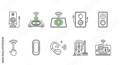 smart devices diverse home tech icons showcasing wireless connectivity  iot integration simplifying life  boosting efficiency ideal for tech blog