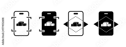 augmented reality icon vector illustration. augmented reality icon in black style - stock vector.