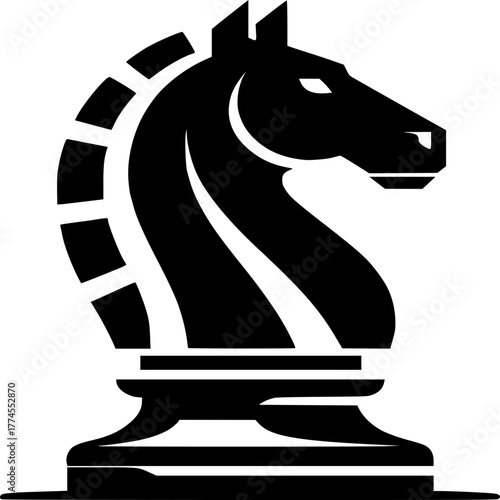 Strategic Knight: A minimalist depiction of a knight chess piece, embodying strategy, intellect, and the intricacies of calculated moves.