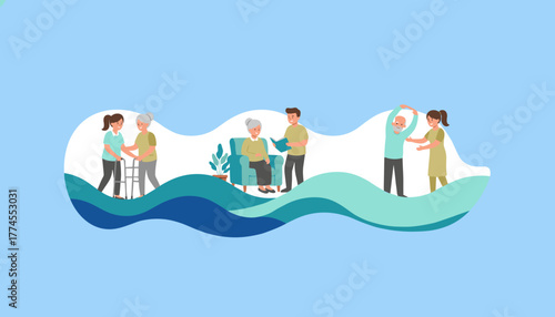 Professional assistance and support for elderly people promoting health and quality of life