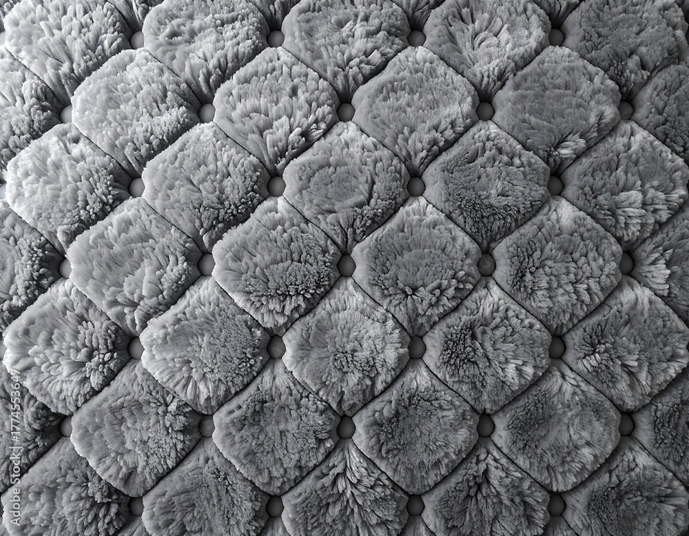 Obraz premium Abstract quilted fabric texture with rounded squares forming a diamond pattern