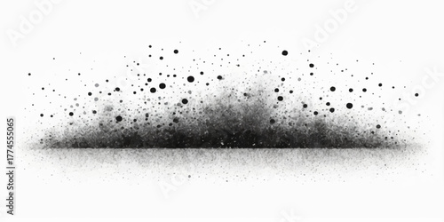 Black and white paint splashes background with abstract blue water drops on clear glass surface
