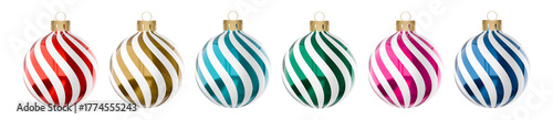 Set of Christmas balls, hanging decoration. New Year's holiday.