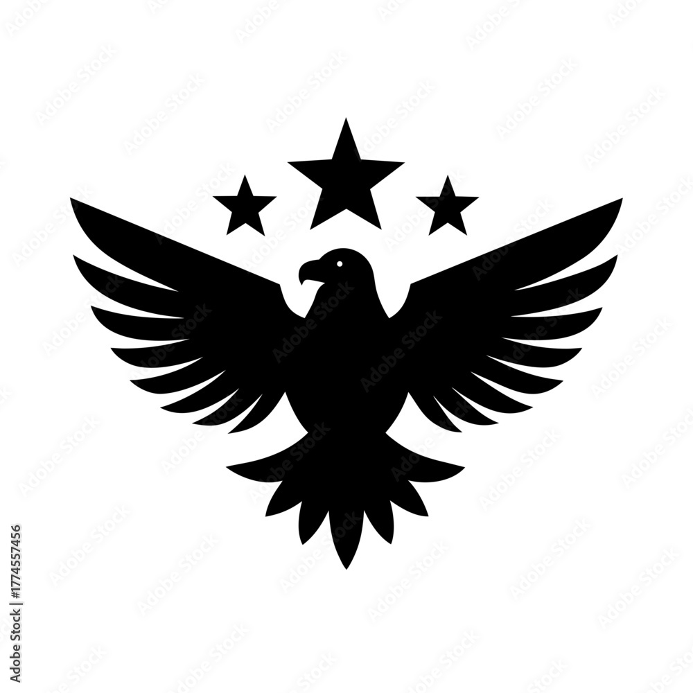Obraz premium eagle silhouette with stars icon independence day.