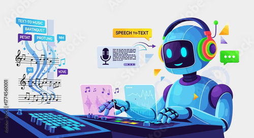 Innovative ai driven music generation and transcription featuring a futuristic robot